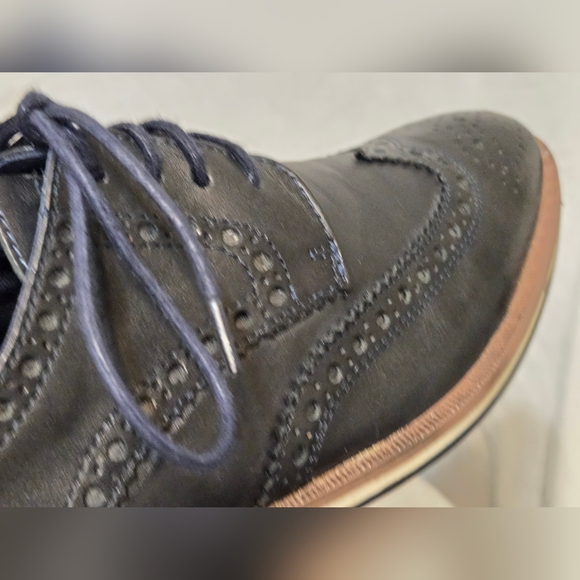 DEVRED 1902 Mens Black Designer Leather Wingtip Oxfords Shoes EUR 42 UK 8 US 9 main image 4